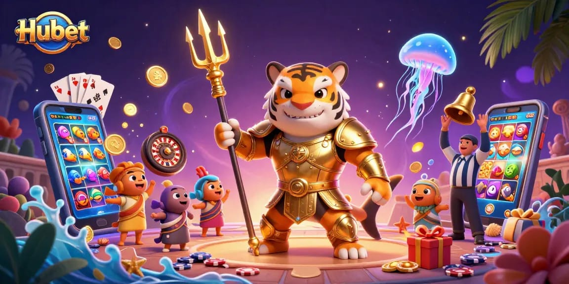 Experience Hubet's thrilling casino action with a dynamic shark warrior and exciting slot games!