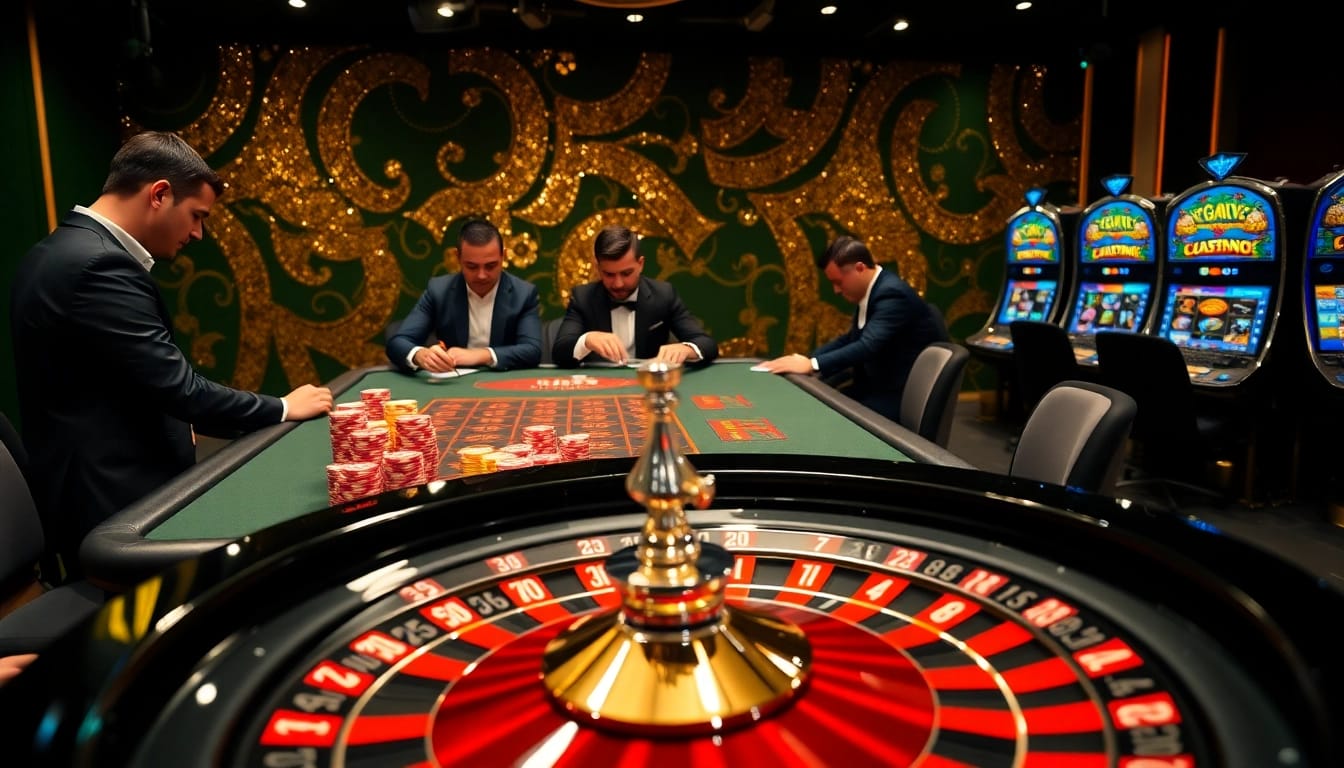 Engaging poker players and vibrant roulette wheels symbolize the excitement at 79KING casino.