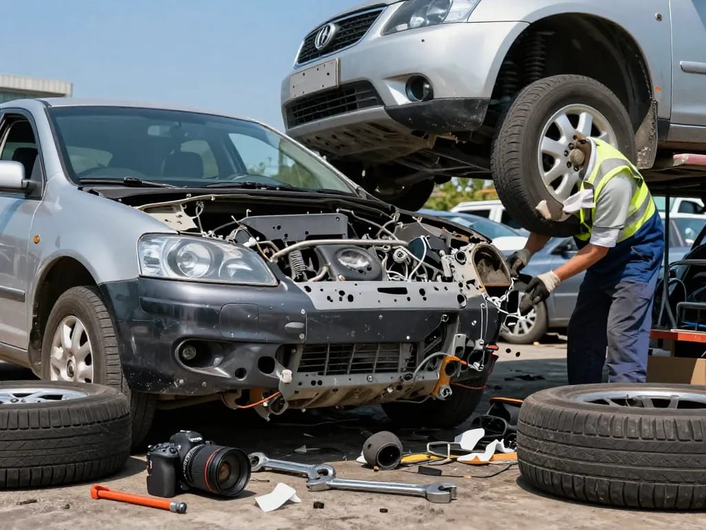 Auto złom - profesjonalne demontowanie części samochodowych w zakładzie recyklingowym