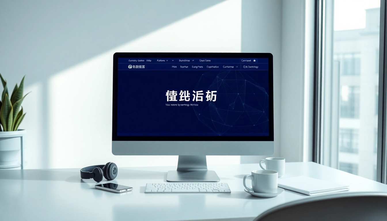 快连官网 modern workspace with sleek computer setup and user-friendly elements