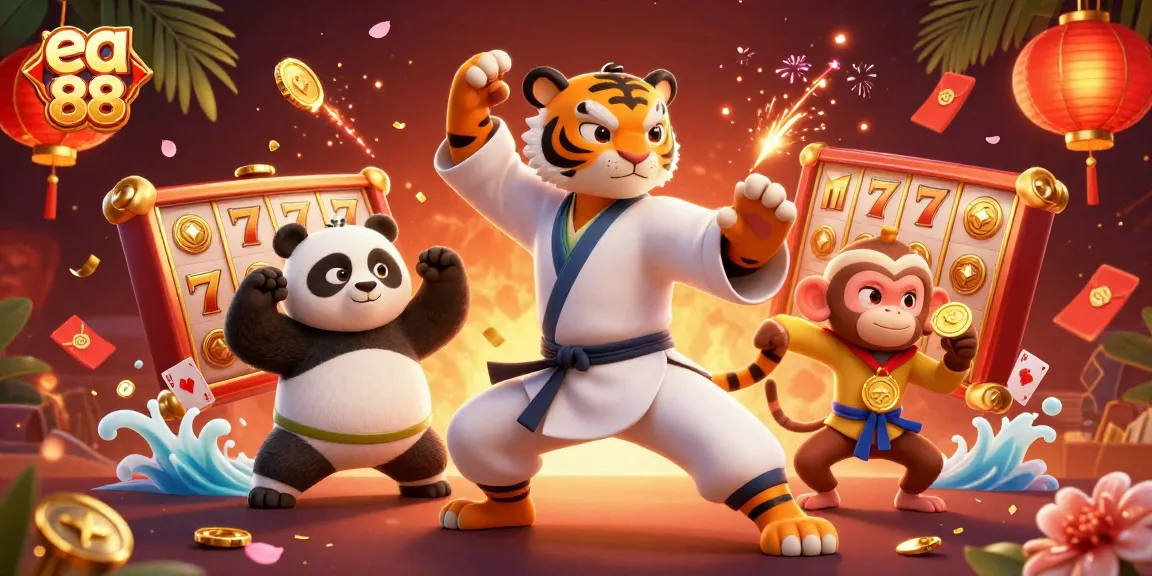 Experience the excitement of ea 88 with vibrant slot games, dynamic characters, and rich casino elements.
