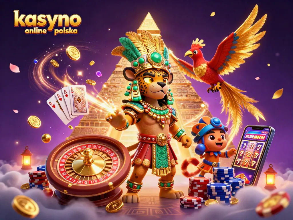 Engage with kasyno online polska as a 3D Mayan priest and quetzal bird celebrate gaming riches.
