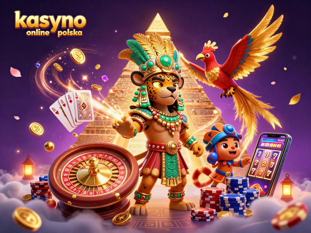 Engage with kasyno online polska as a 3D Mayan priest and quetzal bird celebrate gaming riches.