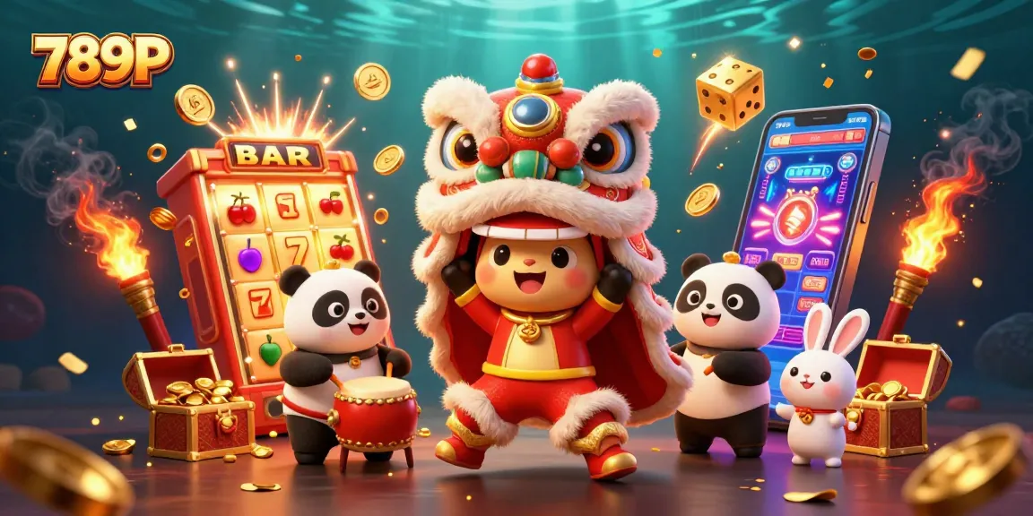 Experience the excitement of 789P with vibrant casino-themed characters and dynamic gaming elements in a rich 3D illustration.