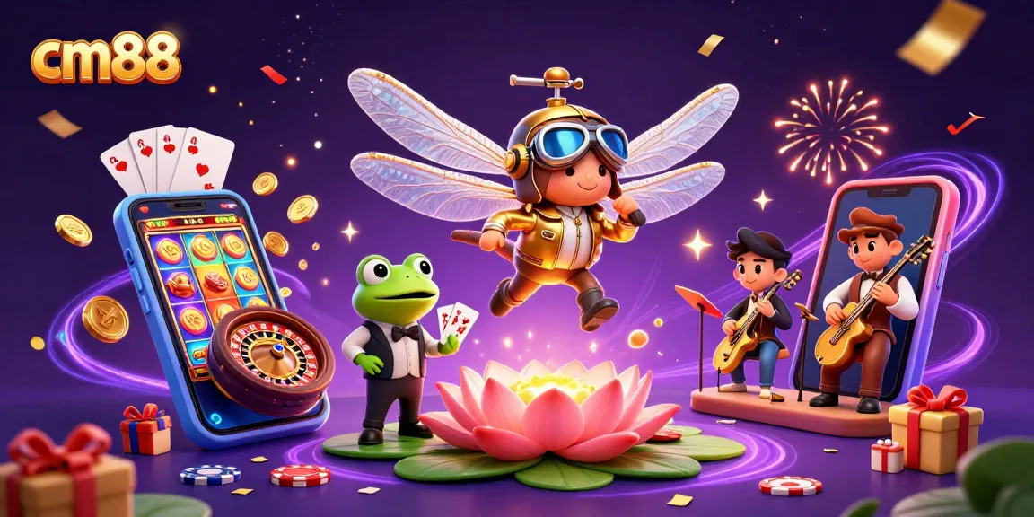 Experience exciting gaming adventures with cm88 at the vibrant lily pad casino featuring unique characters.