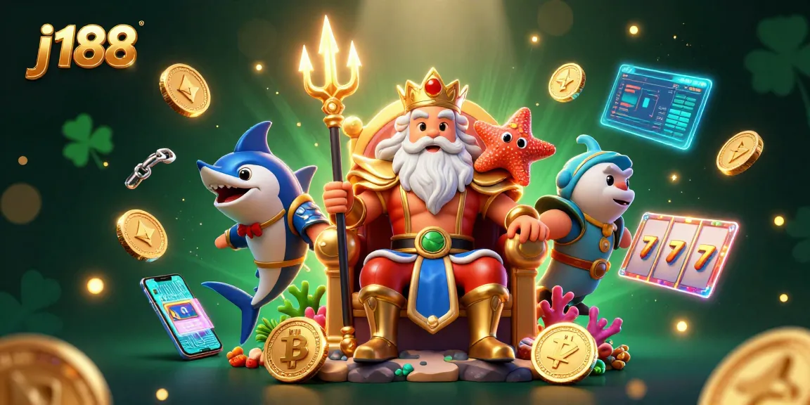 Engage with j188's vibrant slot games featuring Neptune and crypto elements.