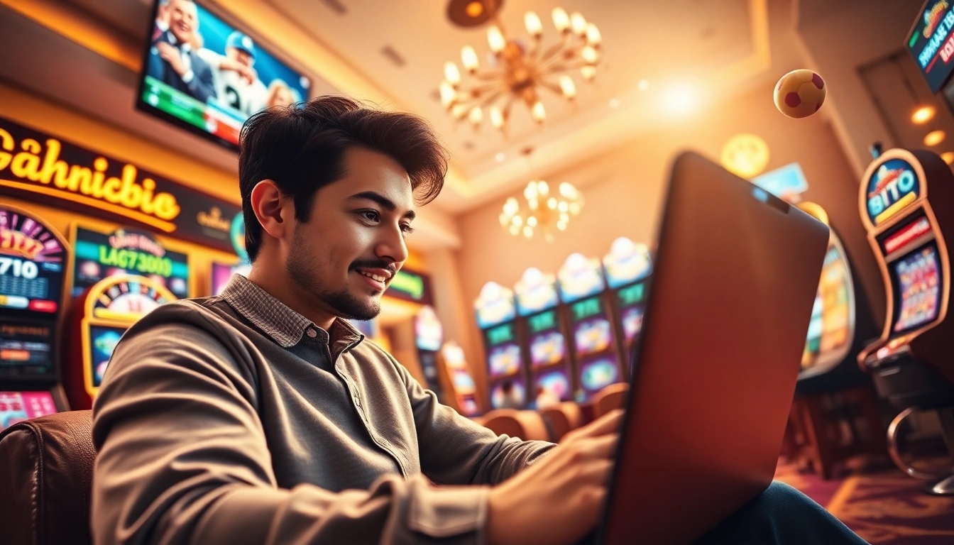 Engaging online gambling experience at https://057789.com/ with dynamic games and an excited player.