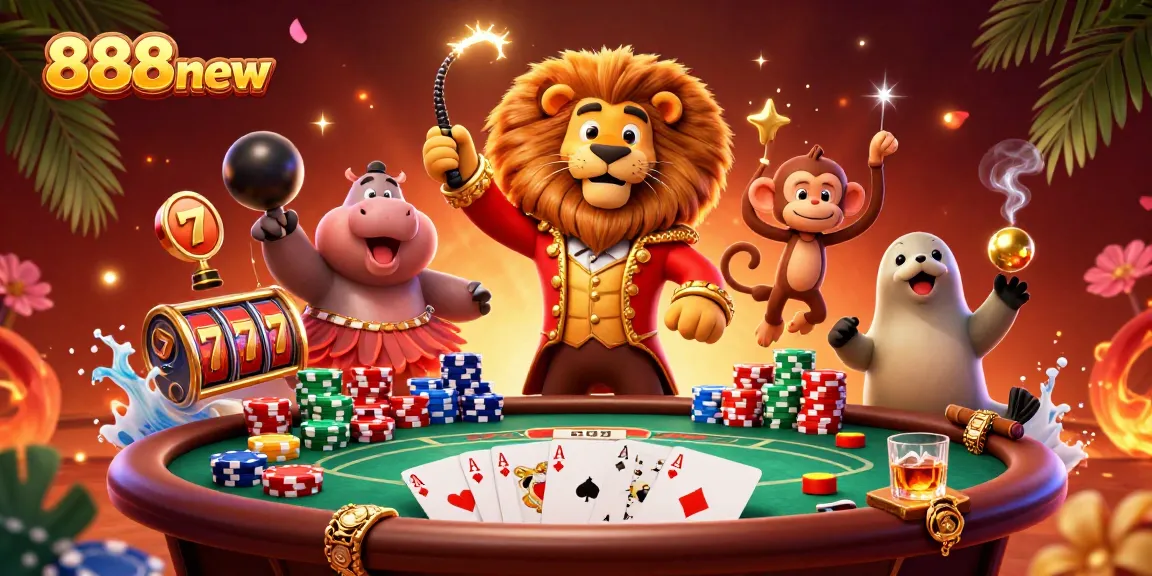 Engage in exhilarating slot action with 888new's vibrant casino scene featuring captivating characters.