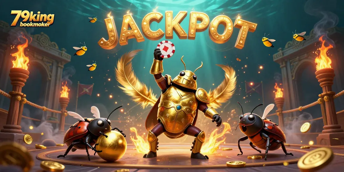 Experience excitement with 79king bookmaker as cartoon beetles celebrate a jackpot victory!