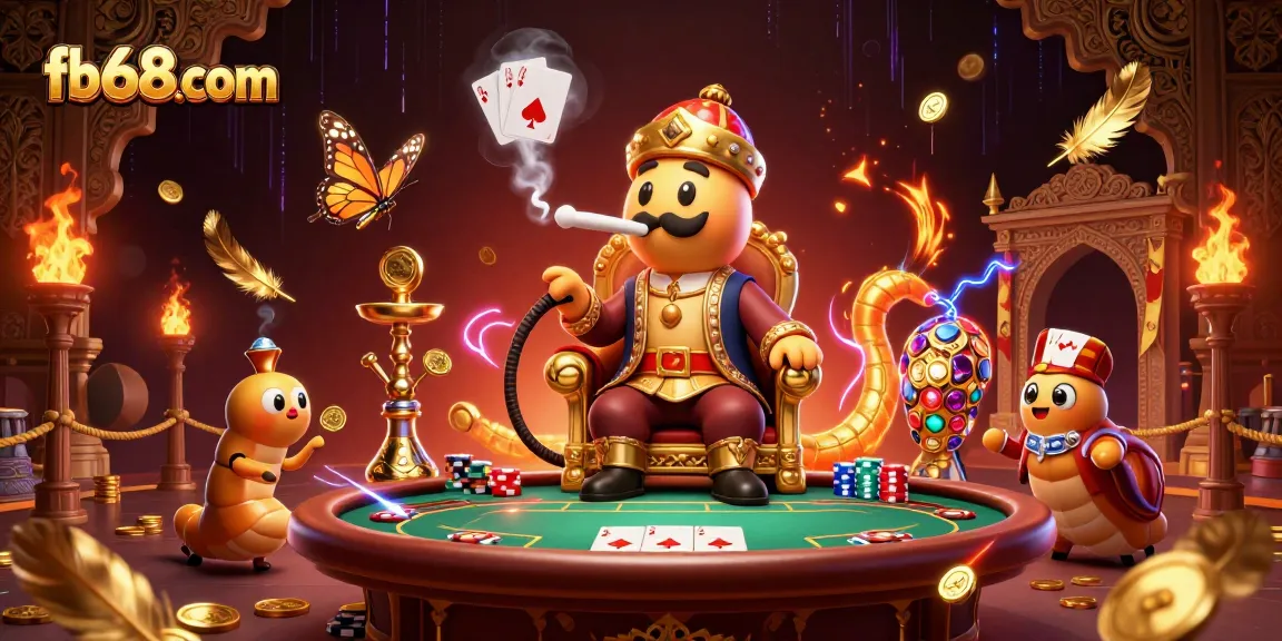 Experience the excitement of fb68com with a colorful poker scene featuring dynamic illustrations.