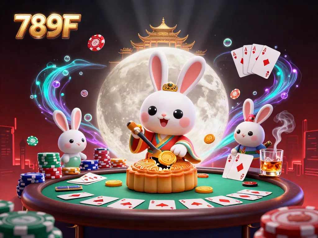 Experience the thrill of betting with 789F as cartoon characters celebrate at a vibrant casino scene.