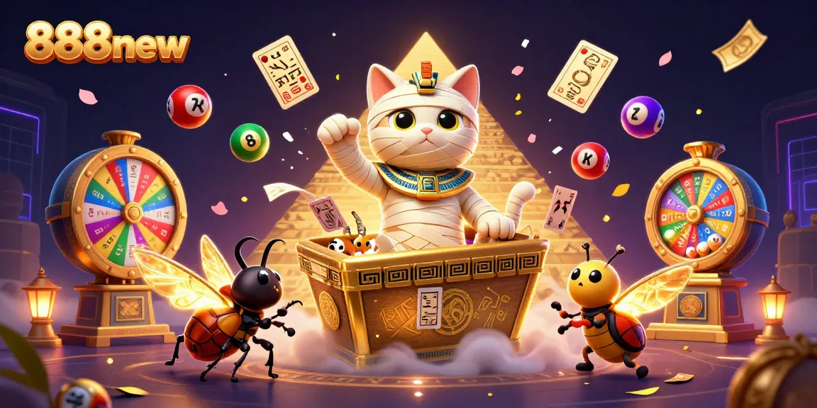 Engage in thrilling gameplay with 888new in a vibrant casino scene showcasing rich prizes and entertaining elements.
