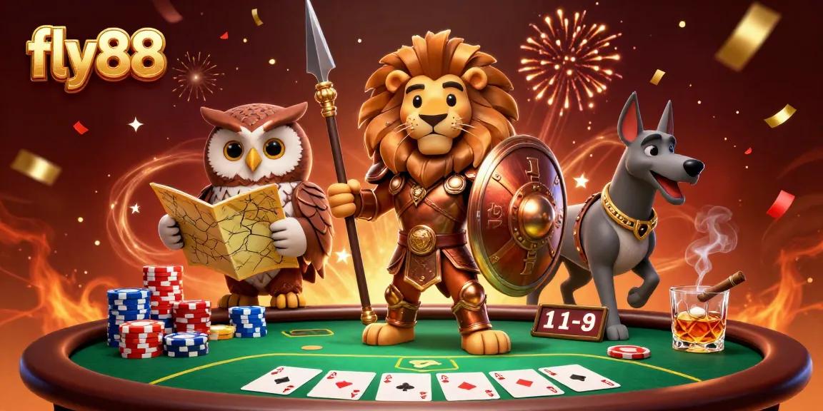 Experience thrilling gameplay at fly88 with a dynamic casino scene featuring vibrant poker elements.