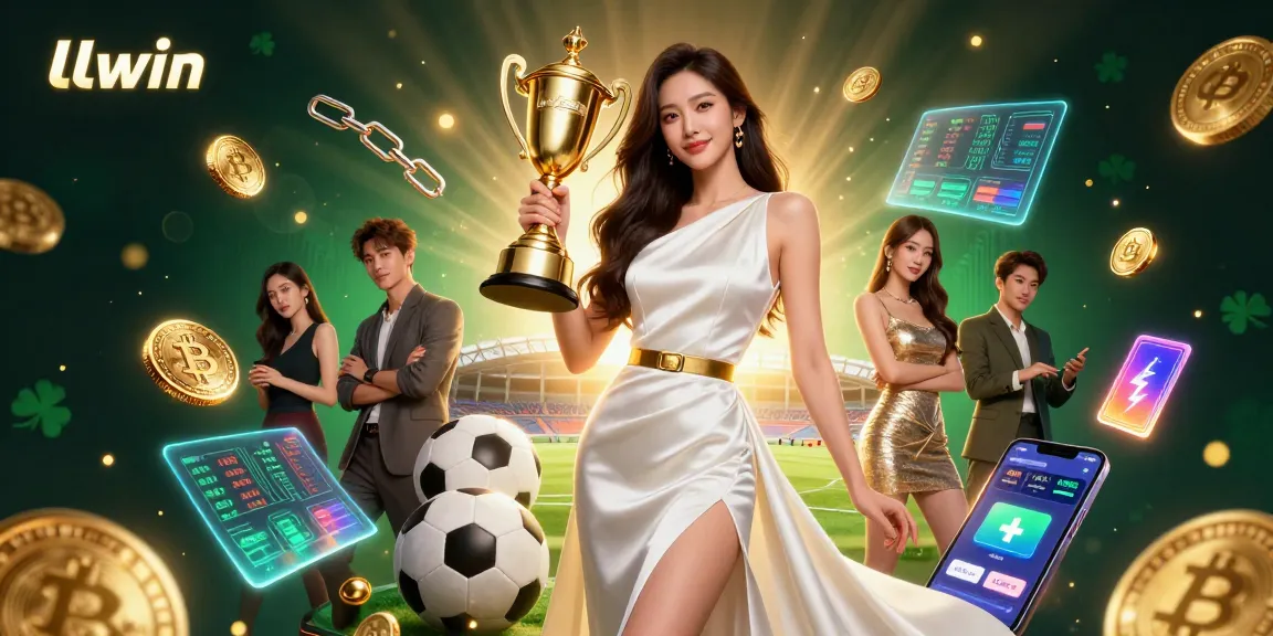Bet on winning with LLwin, where a confident Asian woman holds a trophy in a vibrant casino scene.