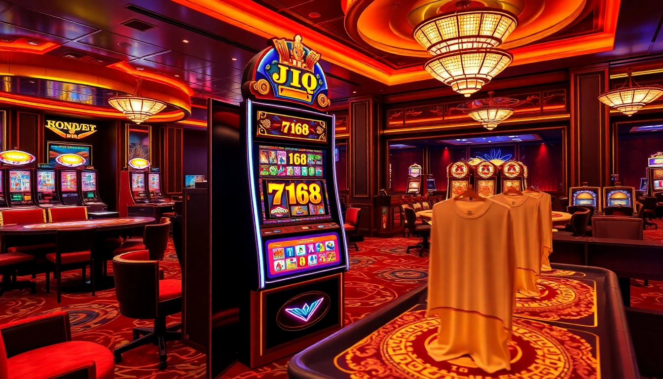 Winning excitement at F168 Nổ Hũ slot machine in a luxurious casino setting.