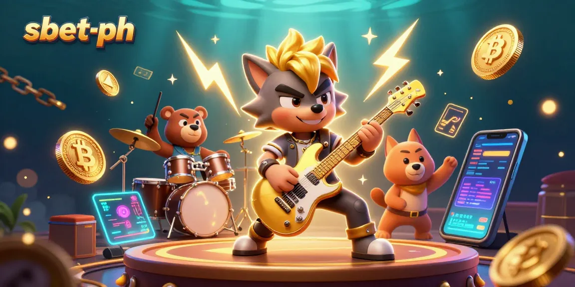 Engage in gaming thrills at sbet-ph with energetic characters and cryptocurrency elements.