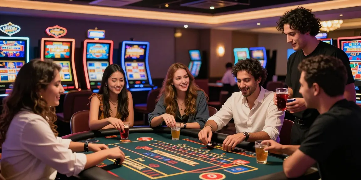 Exciting scene at trang bl555 showing friends enjoying casino games together.