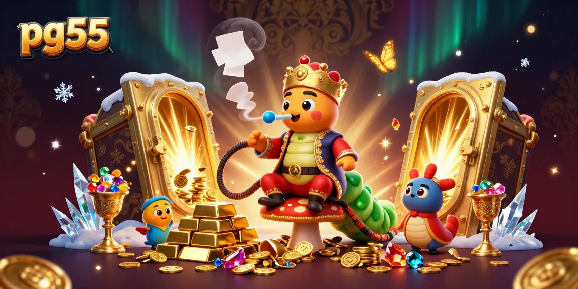 Win big at pg55 with an enchanting 3D casino illustration featuring luck and treasures.