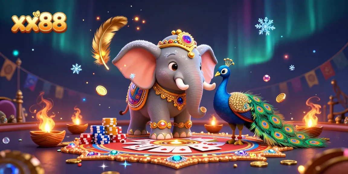 Win big with xx88 at this vibrant 3D poker scene showcasing colorful characters and gaming elements.