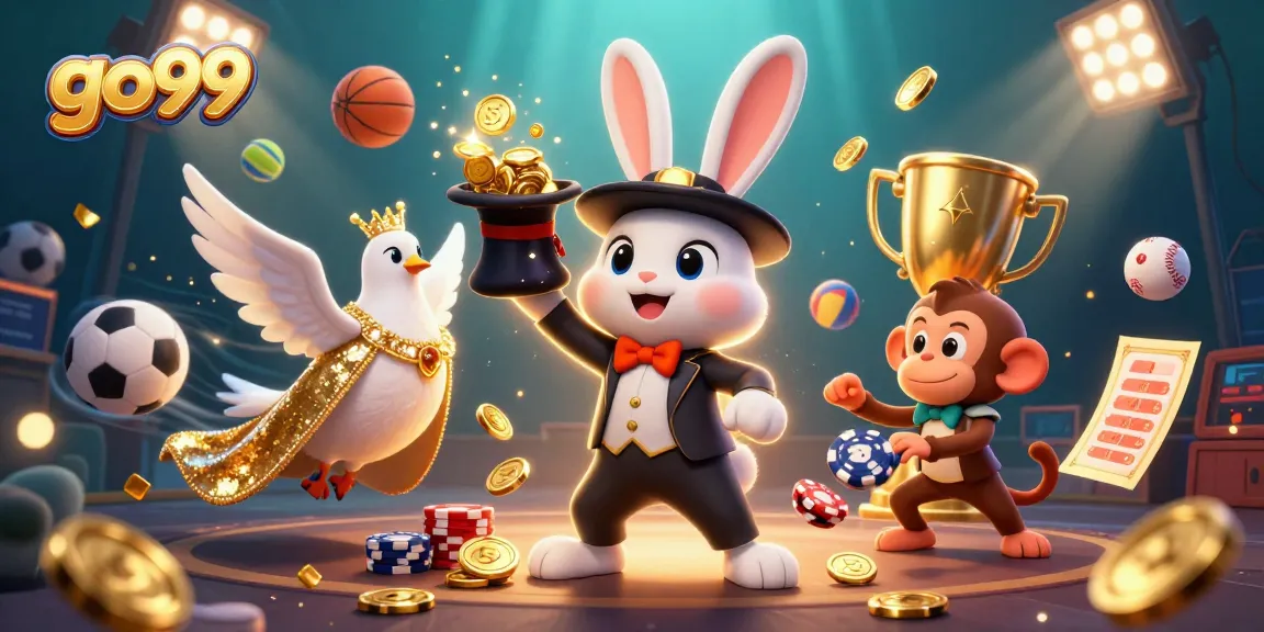 Experience thrilling gameplay with go99 in this vibrant 3D casino illustration.