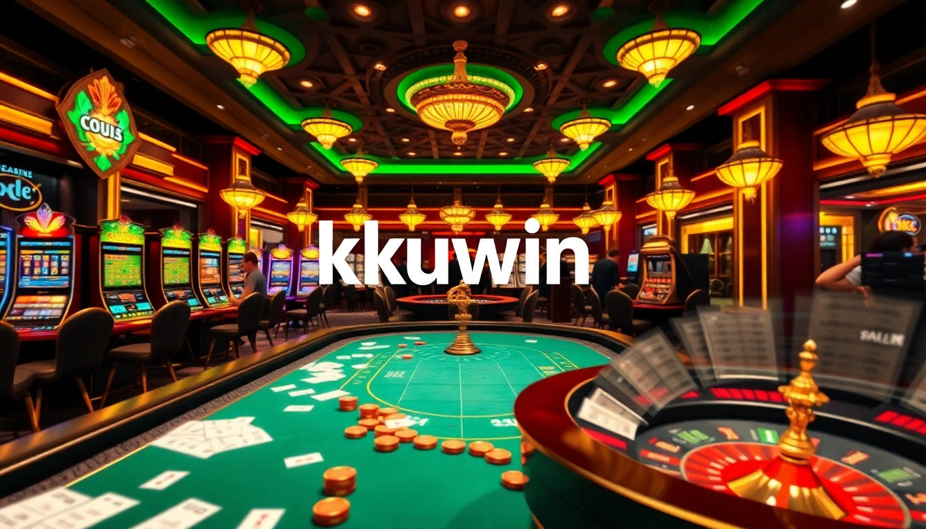 Experience thrilling games on kuwin as players gather at stylish casino tables.