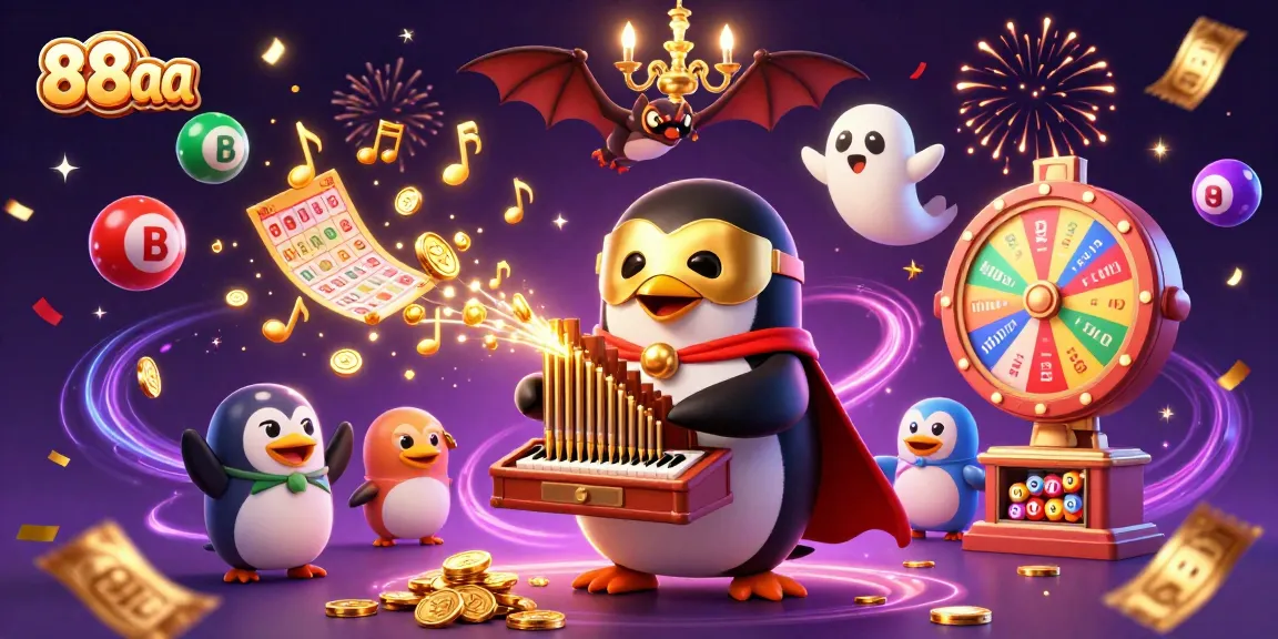 Experience the excitement of 88aa with a vibrant scene of awards and celebration, featuring lively characters.