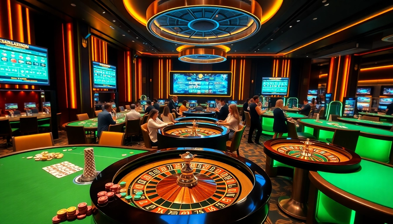 Experience the thrill of go8 gaming at a luxurious casino with vibrant tables and exciting gameplay.