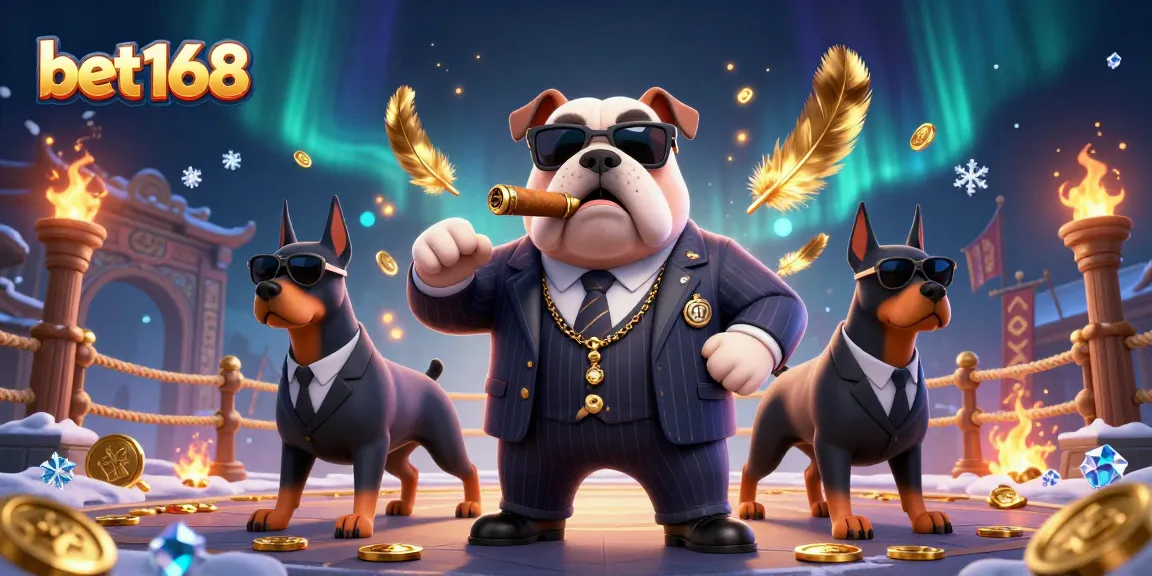 Experience thrilling bets at bet168 with 3D mafia characters in a vibrant casino scene.