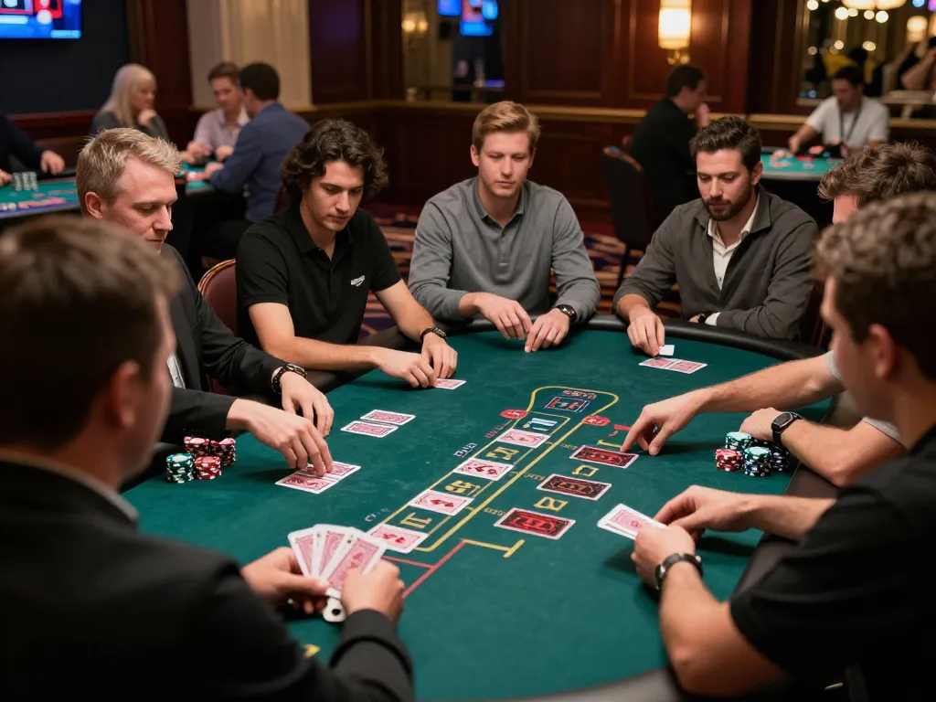 SX88 players engaging in intense blackjack gameplay at a luxurious casino table