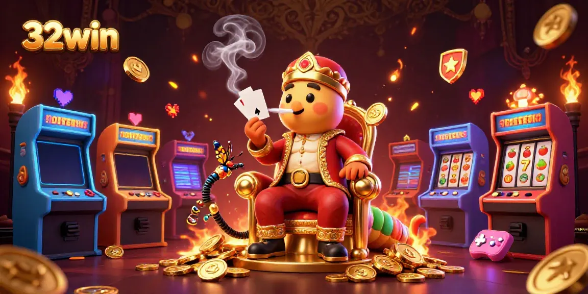 Win big with 32win in a vibrant casino scene filled with exciting game elements.