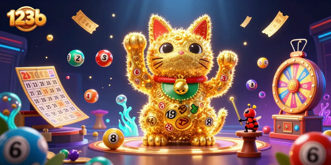 Engage 123b players with vibrant art of a lucky cat and colorful casino elements.